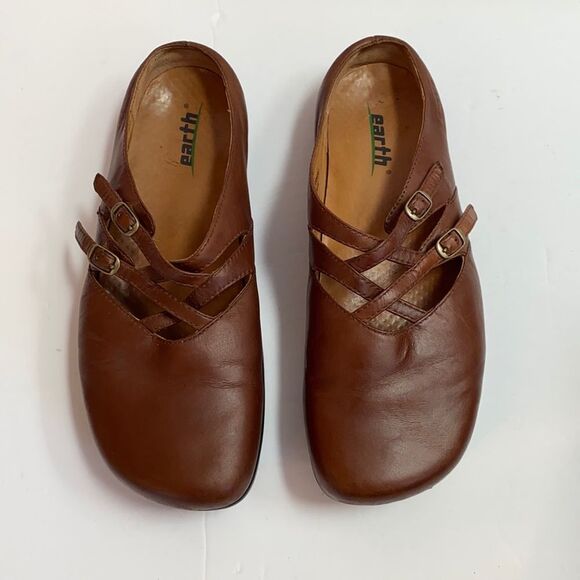 Earth Khama 2  Brown Leather clog Mule - Picture 1 of 10